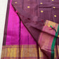 Plum & Magenta Round Butta – Pure Kanchipuram Silk Saree
Deep plum body with bold round gold zari buttas
Contrast green selvedge & gold tissue borders with magenta detailing
Grand magenta-pink pallu with full zari diamond jaal & geometric panels
Silk Mark