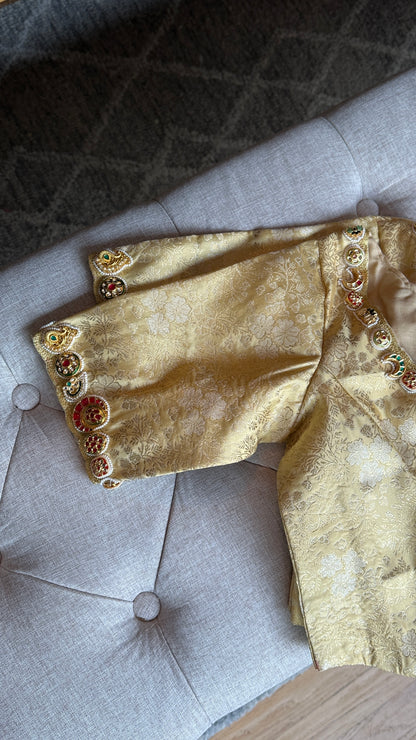 Banarasi blouse embroidered with meenakari work