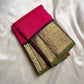 vibrant bright fuschia pink , purple vanasringaram border with a green  selvedge !