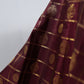 Wine plum Kanchipuram silk saree with antique gold zari kattam checks close detail folded view
