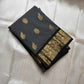 Charcoal Pachai Yaanai – Pure Korvai Kanchipuram Silk Saree
Charcoal grey body with gold zari yaanai & medallion buttas
Deep pachai korvai border with peacock & vine motifs; grand brocade pallu
Silk Mark Certified | Fall & Pico Done | ship in two weeks