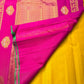 Silk Thread Deer Butta — Muted Yellow Pure Silk Kanchipuram Saree
Turmeric-yellow body with silver & parrot-green silk deer motifs · Rani-pink zari pallu with temple motifs · Green selvedge korvai border finish ✨
Silk Mark Certified ✅ | Fall & Pico Done ✅