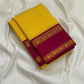 Arakku Kanakam — Pure Silk Kanchipuram Saree
Basanti yellow body with fine varisai pinstripes and rich arakku korvai borders adorned with gold shankh motifs ✨
Silk Mark Certified • Free USA Shipping • Ships in Two Weeks ✅