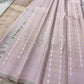 The daintiest blush pink with zari coin buttas in gold and silver pure silk Kanchipuram saree