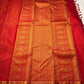 Vermillion Swarna Vairaoosi — Pure Kanchipuram Silk Saree
Vermillion red body with fine vairaoosi stripes, gold rosette buttas, and Gandaberunda borders in antique zari.
Silk Mark Certified • Free Shipping within USA • 2 weeks