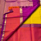 Mangai Manjal Chakram — Kanchipuram Pure Silk

Sun-yellow body with tiny zari buttas • Korvai contrast border

Rani-pink shot with purple selvedge • chakram medallions

Vaira-oosi diamond pallu with dual-tone tassels

Silk Mark Certified • Free shipping