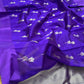 Pure Silk Chanderi – Royal Violet with goldSilver Lotus Buttas
Plain Violet Border & Shimmering Silver Tissue Pallu ✨
Silk Mark Certified • Free Shipping within USA • Ships in Two Weeks