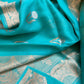 Pure ektara kora silk handloom Banarasi with kadhua sona roopa Bootas and border - blue