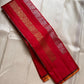 Lavanya– Vermillion Red Handwoven Kanchipuram Silk Saree in red with Gold & Silver Zari, this deep red Kanchipuram silk saree with intricate motifs in gold and silver zari, including Gandaberunda, parrots, elephants &lotuses as seen on Nita Ambani