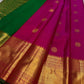 Divya Pushpam — Pure Silk Kanchipuram Saree
Rani-pink body with gold floral buttas & kattam weave ✨
Grand zari borders with lotus vines & medallions 💫
Rich brocade pallu with temple roundels & green selvedge 🌿
Silk Mark Certified ✅ • Free USA Shipping