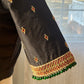 "Tanjore" collection - tanjore painting inspired silk embroidered blouse - Black green and red