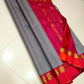 Rani Ember Podi Kattam – Pure Kanchipuram Silk Saree
Micro Black & Ivory Checks with Korvai Rani Magenta Border
Gold Zari Coin & Floral Vine Detailing with Vermilion Selvedge
Rich Rani Magenta Zari-Striped Pallu | 
Silk Mark , free shipping within 2 weeks