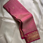 Rose Radiance ✨ – Pure Kanchipuram Silk Saree in Pink

Korvai Raspberry-Pink Border with Floral & Medallion Zari Panels; Magenta Selvedge
Body in Rose Pink with Gold Buttas
Rich Magenta Zari Brocade Pallu with
Silk Mark Certification