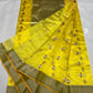 Pure Silk Chanderi – Marigold Yellow with Gold–Silver Buttas
Olive-Silver Kaddi Border & Shimmering Tissue Pallu ✨
Silk Mark Certified • Free Shipping within USA • Ships in Two Weeks