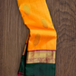 ✨ Deepa Layam — Pure Silk Kanchipuram Saree (Korvai)
Manjal-marigold body with gold paisley buttas & emerald korvai borders
Silk Mark Certified ✅ • Ships in Two Weeks • Free Shipping within USA 🇺🇸