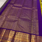 Pure silk Kanchivaram Korvai saree with antique gold zari weaving and oosi kattam grid detailing