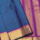 Royal ink blue and magenta pure silk Kanjivaram saree with korvai border – border detail