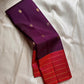 Poornima Kalyani
Deep Purple & Vermilion Kanchipuram Silk Saree
Zari Buttas · Checkered Borders · Silk Mark Certified