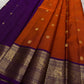 Sindhoora Valli – Orange & Violet Kanchipuram Pure Silk Saree ✨
Auspicious Orange Body with Golden Zari peacock Buttas
Violet Korvai Border with Temple-Inspired Motifs
Grand Violet Pallu with Intricate Zari Weaving

Silk Mark Certified, delivery in 2 week