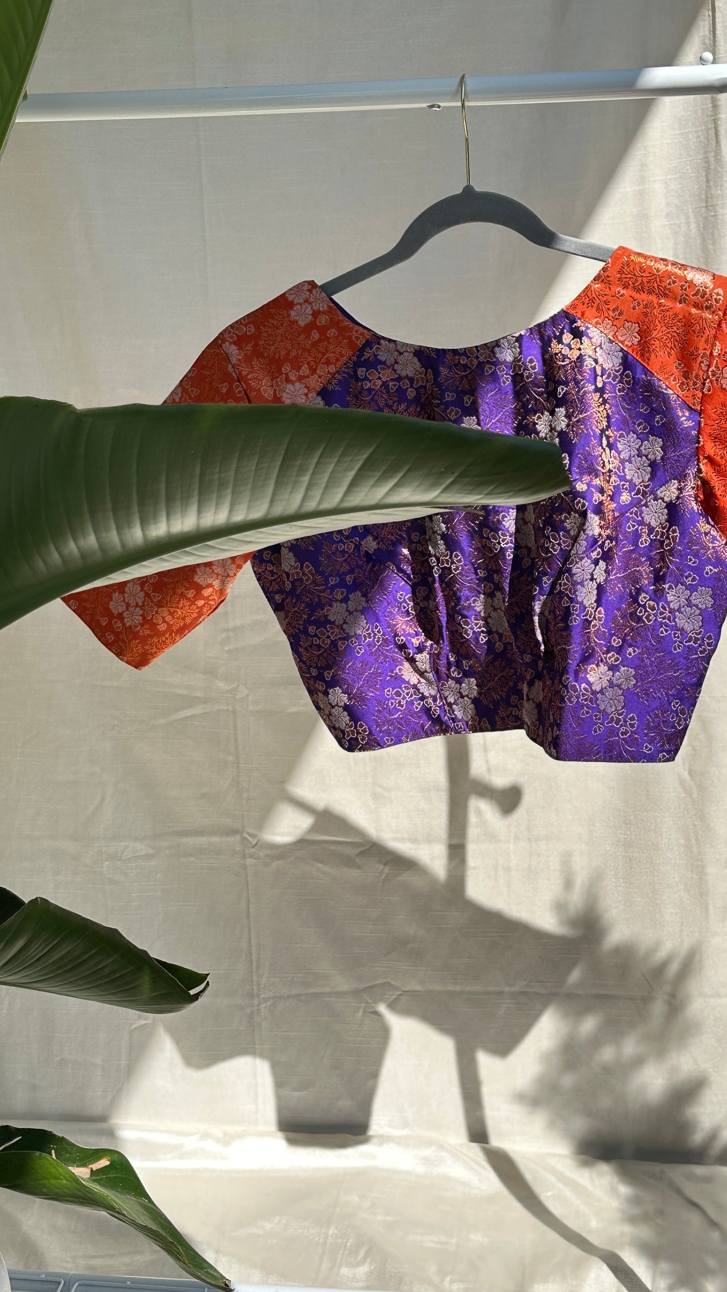 “Rita” Banarasi silk blouse - purple and orange ( Rita series )