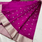 Pure silk Chanderi handloom purple pink saree