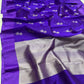 Pure Silk Chanderi – Royal Violet with goldSilver Lotus Buttas
Plain Violet Border & Shimmering Silver Tissue Pallu ✨
Silk Mark Certified • Free Shipping within USA • Ships in Two Weeks
