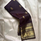 Deep plum Kanchipuram silk saree with gold annapakshi zari buttas