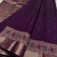 Vibha plum - A Deep Plum Pure Kanchipuram Silk Saree Blending the Grandeur of South Indian Weaving with Paithani-Inspired Floral Zari Borders and a Lustrous Rose Gold zari Pallu