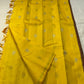 Kanaka Mayuri — Pure Silk Kanchipuram Saree
Haldi / Marigold Yellow with Silver-Zari Peacock Buttas ✨
Minimal Self Borders • Contrast Plum Brocade Pallu 💜
Handwoven in Pure Mulberry Silk | Silk Mark Certified ✅
Ships in Two Weeks Free | Idam Living