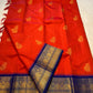 Tejaswini — Pure Kanchipuram Silk (Sindoor Red × Neelam Blue)
Korvai weave with swarna zari lotus borders and temple serrations
Grand neelam zari woven  pallu • Silk Mark Certified • Free Shipping USA