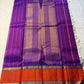 Ivory Temple Glow – Pure Kanchipuram Silk Saree
Ivory Body with Saffron Temple (Gopuram) pillayar moggu 
Amethyst-Purple Zari Border with Floral Vines 🌸
Grand Purple Pallu in Rich Zari

Silk Mark Certified, delivery in 2 weeks