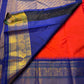 Tejaswini — Pure Kanchipuram Silk (Sindoor Red × Neelam Blue)
Korvai weave with swarna zari lotus borders and temple serrations
Grand neelam zari woven  pallu • Silk Mark Certified • Free Shipping USA