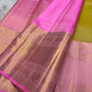The color of “festive” vibrant golden sampanga with a pink border and Pallu pure silk Kanchipuram saree bavanji rettapet vanasringaram border