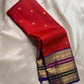 Ruby Grape Purple — Pure Silk Kanchipuram Saree
Kumkum-Red Body with Gold Buttas & Royal-Purple Elephant Zari Border ✨
Silk Mark Certified • Free USA Shipping • Ships in 2 weeks