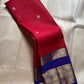 Gargi ✨ – Ruby Red Kanchipuram Pure Silk Saree
with Gold Kattam Checks & Rosette Buttas
Broad Royal Blue Korvai Zari Border 🌸
Opulent Blue Brocade Pallu with Fine Zari Weaving
A Timeless Heirloom of Elegance & Tradition