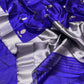 Pure silk Chanderi handloom striking purple shot indigo sona roopa silver gold butti saree