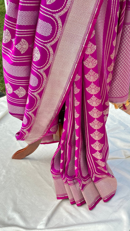 Soft silk banarasi saree - Purple