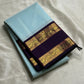 Neel Pushpa – Pure Kanchipuram Silk Saree
Pastel Powder Blue Vairaoosi Weave Body
Deep Violet Korvai Border with Zari Medallions
Antique Gold Zari Brocade Pallu, Diamond Jaal

Silk Mark Certified, delivery in 2 weeks