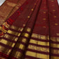 Deep red vairaoosi , Yazhi motif varisaipet border pure silk Kanchipuram saree