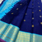 Ramya – Royal Blue Kanchipuram Pure Silk Saree with Zari Peacock Buttas, Sky Blue Varisaipet Border & Pastel Blue Pallu”