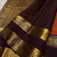 Rust Orange Choodamani — Pure Silk Kanchipuram
Rust-orange body with golden paisley buttas ✨
Deep maroon korvai borders with temple-arch zari 🌸
Grand maroon brocade pallu with elephants & florals 🪔
Silk Mark Certified • Free Shipping USA • Ships in Two