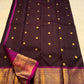 Jamun Purple Rani — Kanchipuram Pure Silk

Deep jamun-purple body with zari floral buttas

Rani-magenta korvai borders with elephant procession

Opulent brocade pallu with diamond jaal & circular medallions

Silk Mark Cert| Free Shipping within USA