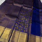 Tara – Royal Blue Kanchipuram Pure Silk Saree with shimmering Blue silk and Zari woven Mayil Motifs
The bold Baavanji border and exquisite chevron pallu add grandeur! Pure silk zari stunner