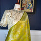 Soft silk Banarasi Katan  saree - leaf green