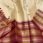 Pari Silk Thread Weaving — Pure Silk Kanchipuram

Ivory body with multi-color silk thread buttas (teal, wine & magenta)
Korvai contrast wine-magenta borders with vintage thread stripe panels
Temple gopuram inner edge & grand pallu in handwoven silk thread