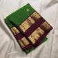 Emerald Green and Deep Plum Rettapet pure silk Kanjeevaram saree, handwoven by Idam Living – view 2