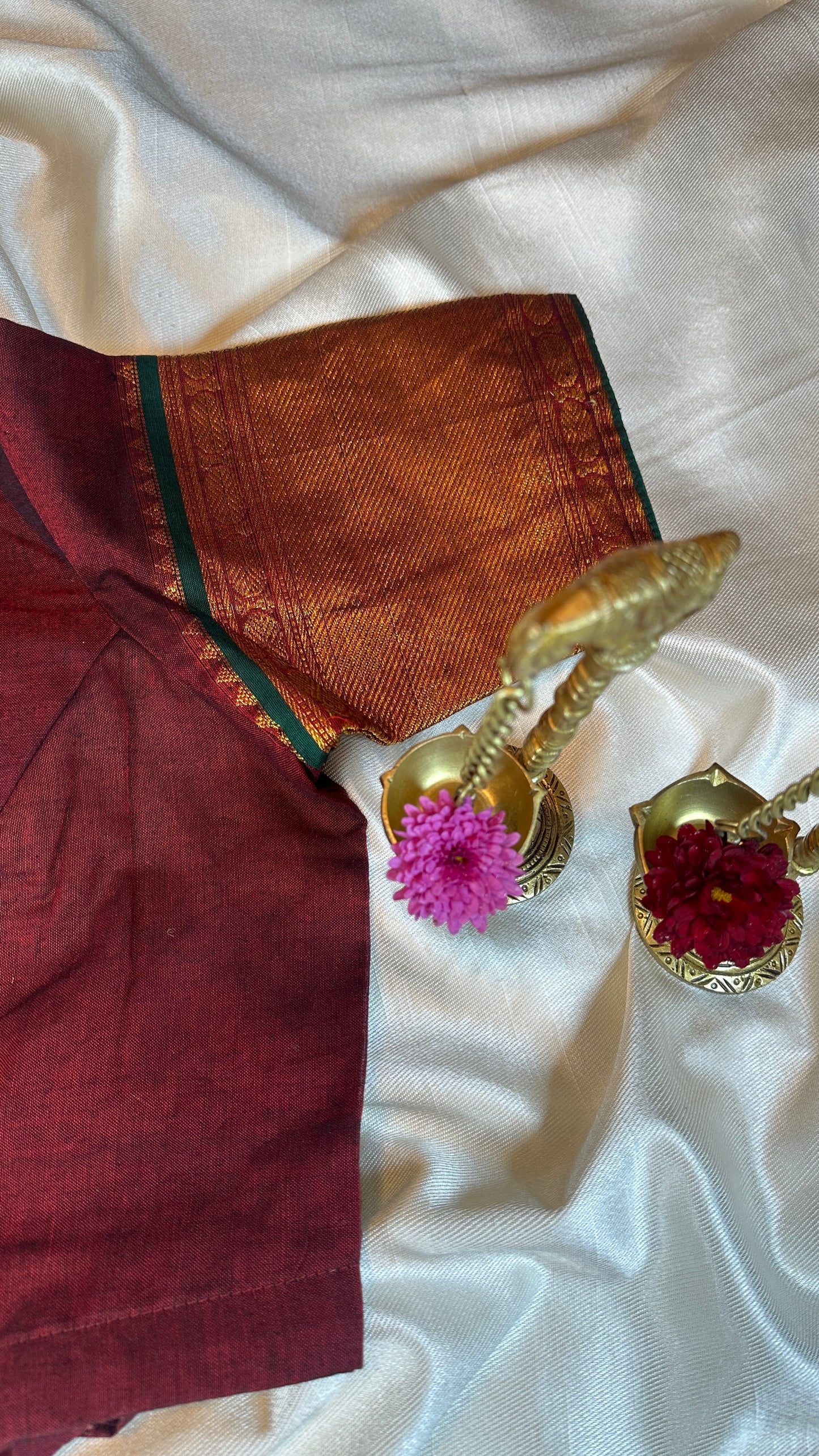 Maroon Narayanpet blouse