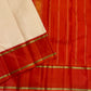 Ivory Vermillion Kattam — Pure Silk Kanchipuram Saree
Buttermilk-Ivory Body with Red Micro-Checks & Vermilion Korvai Border ✨
Gold Pin Lines, Leaf-Green Highlights & Rust Pallu • Silk Mark Certified • Ships in 1 Week ✅