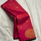 Peacock Arch Zari Kattam — Pure Silk Kanchipuram Saree
Magenta–Rani pink body with fine zari kattam checks & gold peacock motifs • Rust-orange brocade pallu with grand zari weave • Contrast selvedge & rich korvai borders
✨ Silk Mark Cert • Fall & Pico ✅