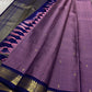 Anuragini: Lilac Mist Pure Silk Kanchipuram Saree with Dainty Gold Buttas
Deep Navy Contrast Temple Borders & grid  Zari  Pallu, Silk Mark Certified ✅
Free Shipping within USA | Ships in Two Weeks 🇺🇸